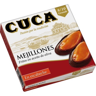 mejillones en escabeche 8-10 piezas lata 69 g neto escurrido - Cuca