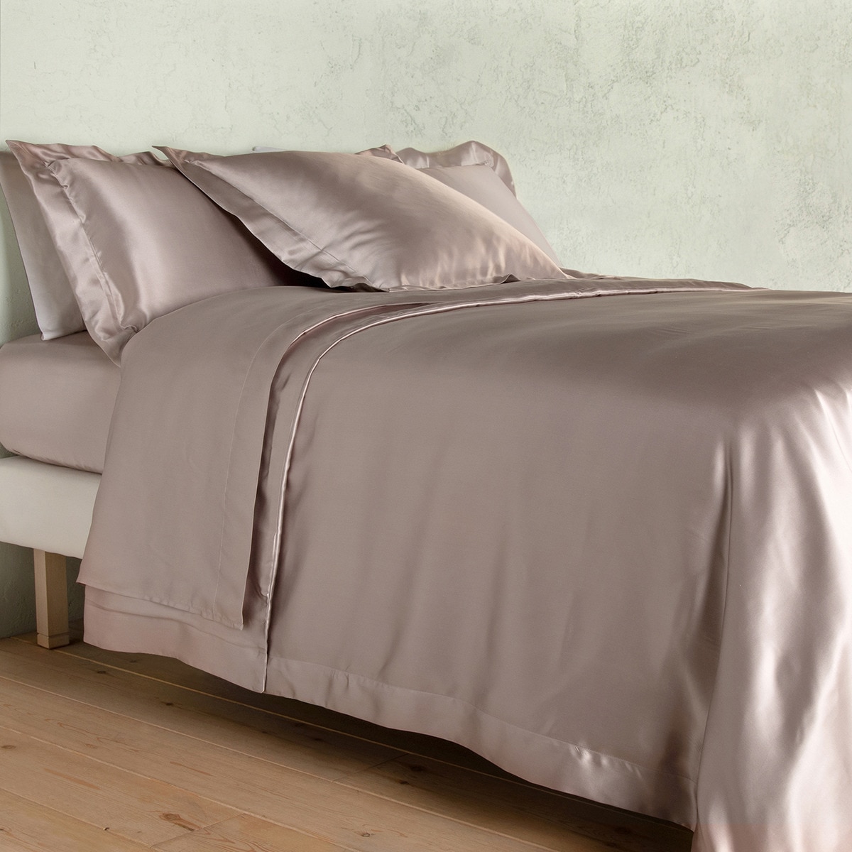 Capa de edredão de seda Mulberry Gingerlily Plain Colours Rosa-pálido-2