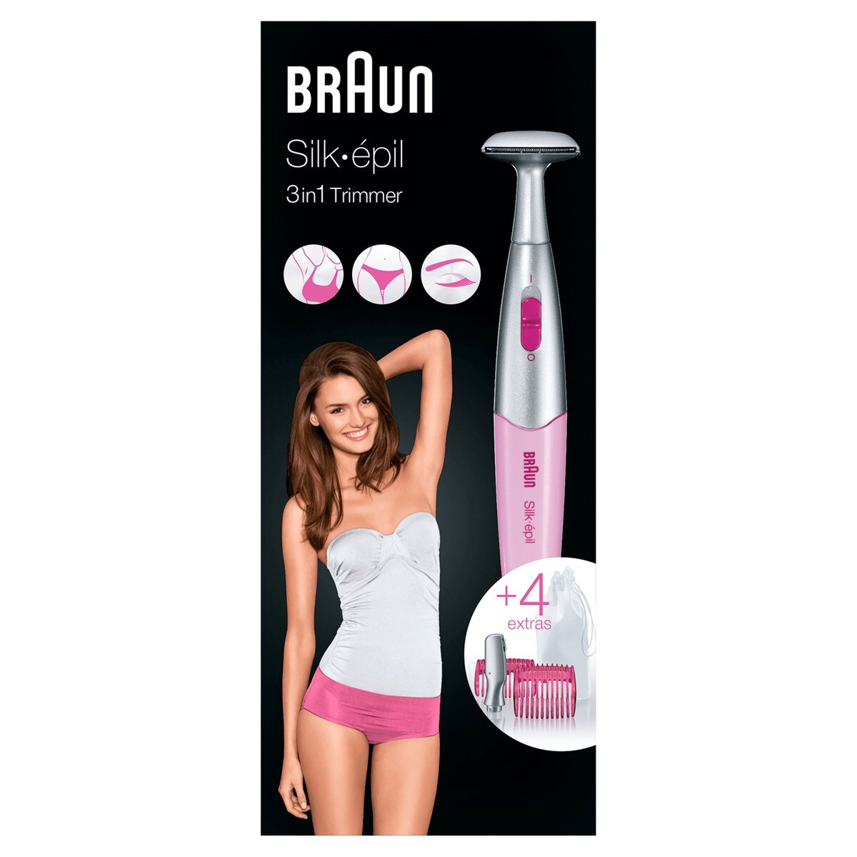 Delineador/Aparador Braun Silk-épil Bikini Styler FG1100 com 4 acessórios Rosa-5