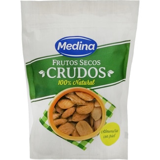 almendra cruda con piel 100% natural bolsa 100 g - Medina