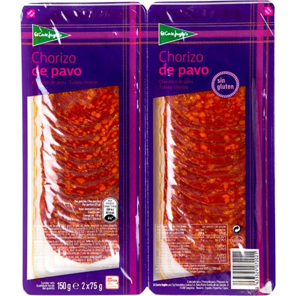 Chouriço de Peru sem Glúten Pack 2 embalagem 150 g