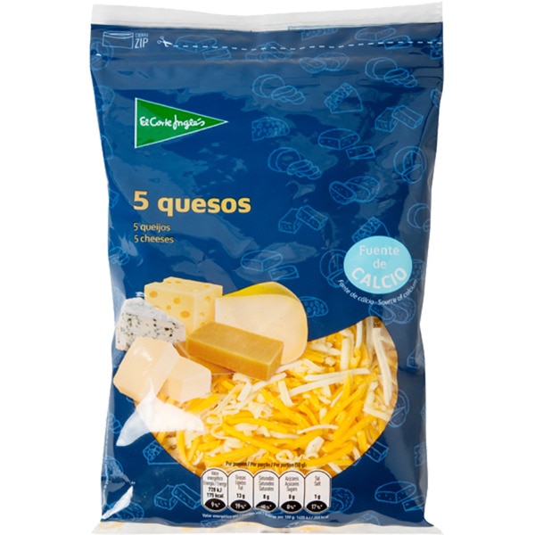 Queijo Ralado Cinco Queijos embalagem 200 g