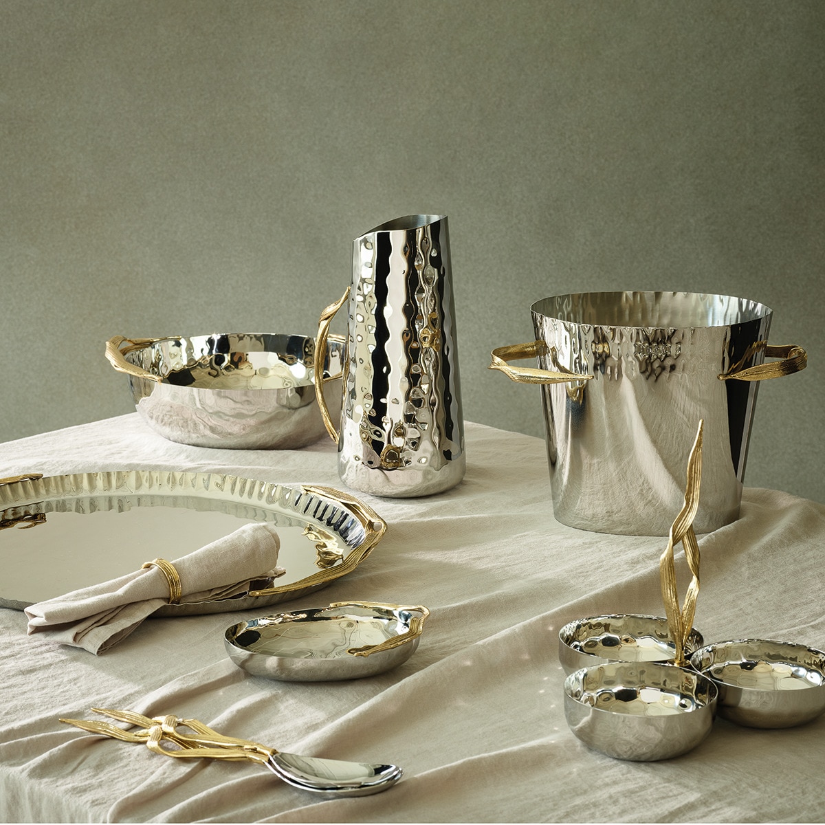 Travessa de metal para 3 aperitivos Corn El Corte Inglés Prata-2