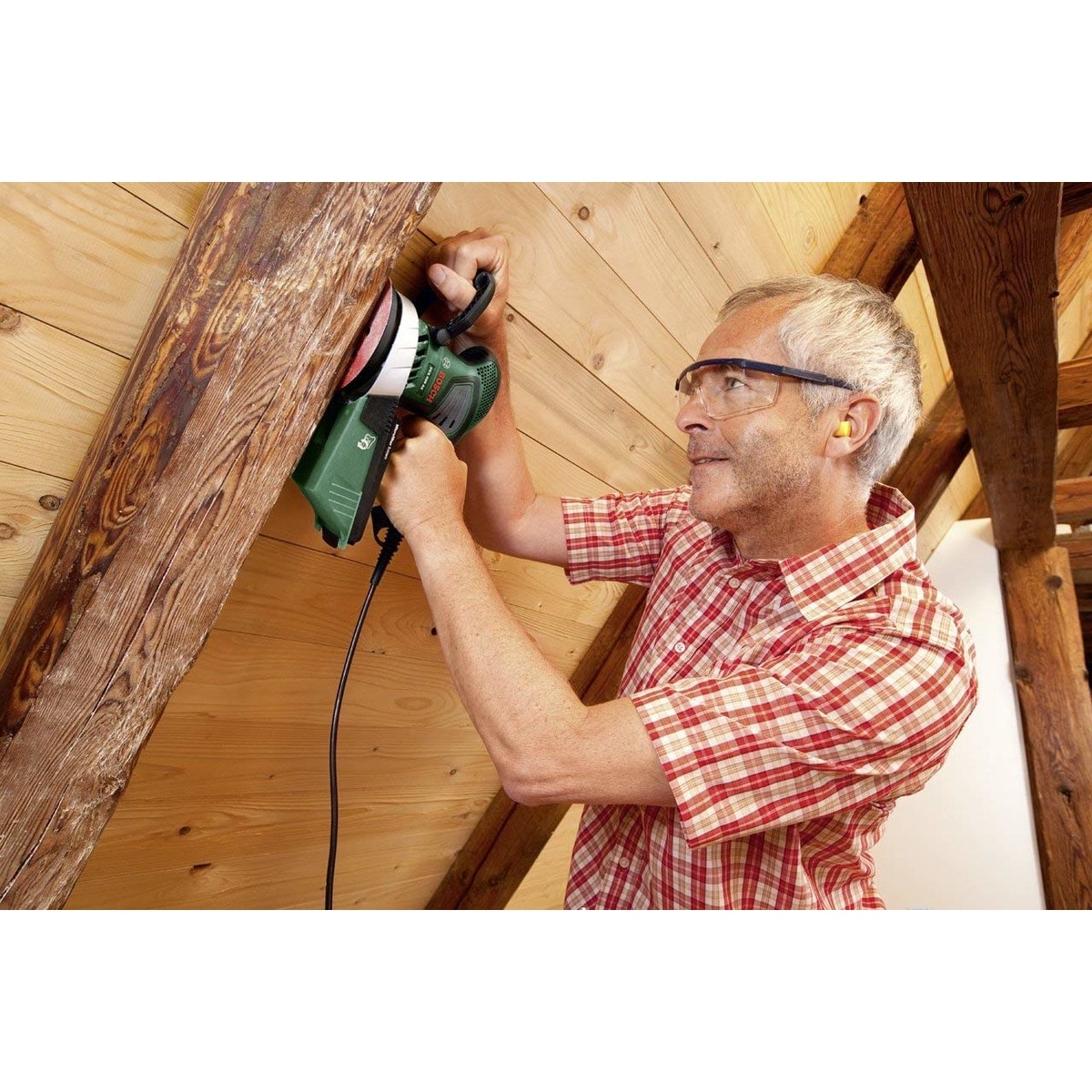 Lijadora Rotorbital Eléctrica con cable a red 350 W PEX 400 AE Verde / Negro-4