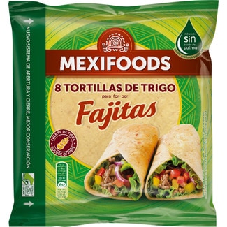 tortillas de trigo para fajitas 8 unidades paquete 320 g - Mexifoods
