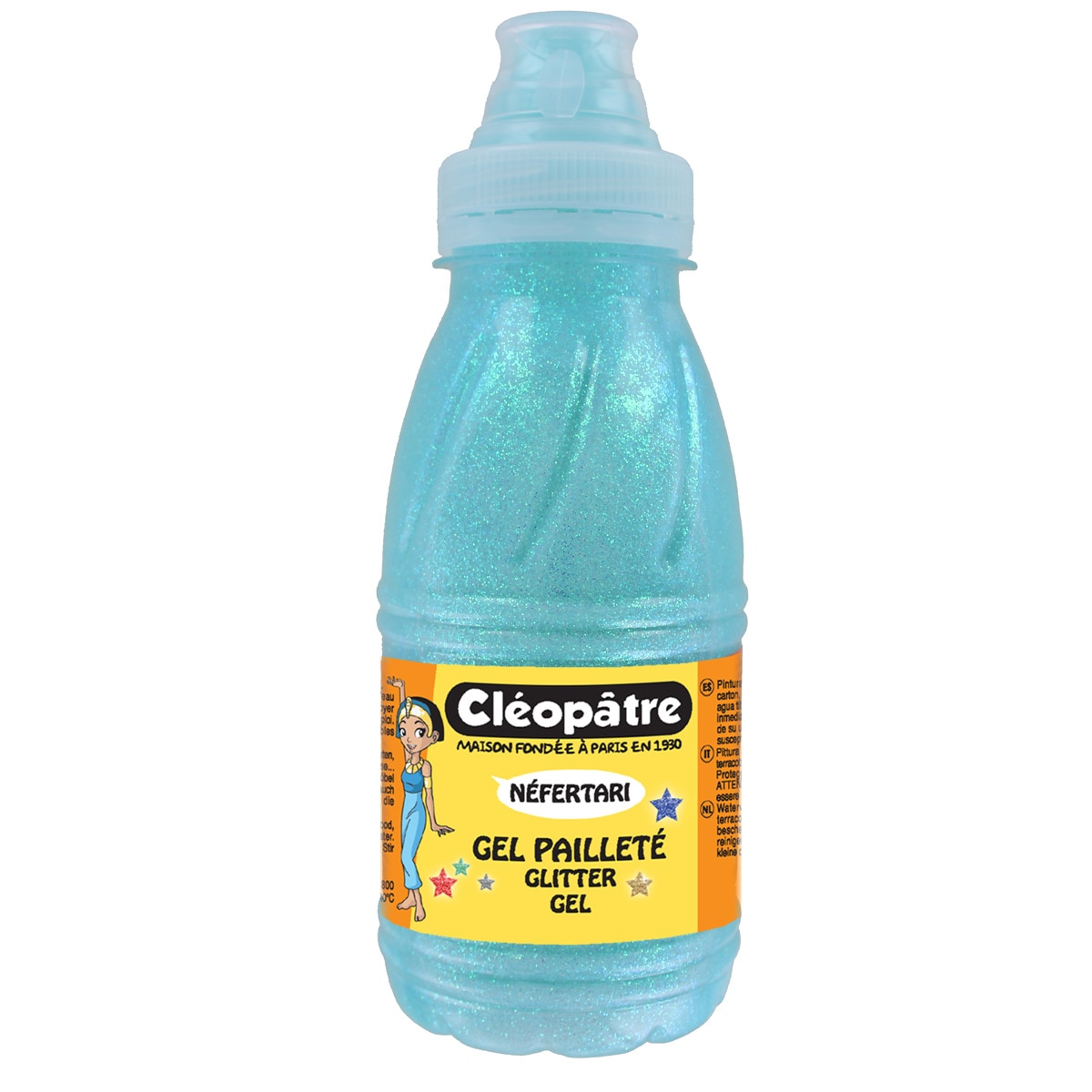 Bote Gel de Purpurina Cleopatre Azul Hielo Neón 250gr Azul-1