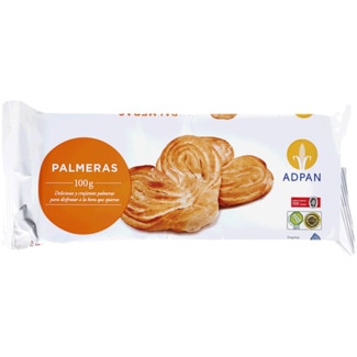 Palmiers sem Glúten embalagem 100 g - Adpan