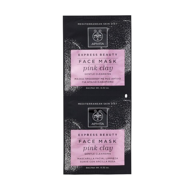 Imagem 0 de Máscara de limpeza suave com argila rosa 2 x 8 ml Express Beauty Apivita