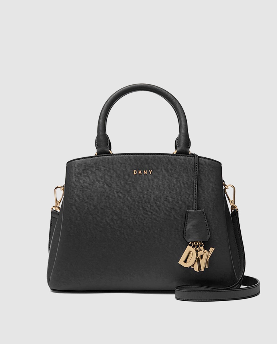 Bolso de mano DKNY de piel vacuna en negro con apoyos metálicos en la base · DKNY · El Corte Inglés Bolso de mano DKNY de piel vacuna en negro con apoyos metálicos en la base · DKNY · El Corte Inglés