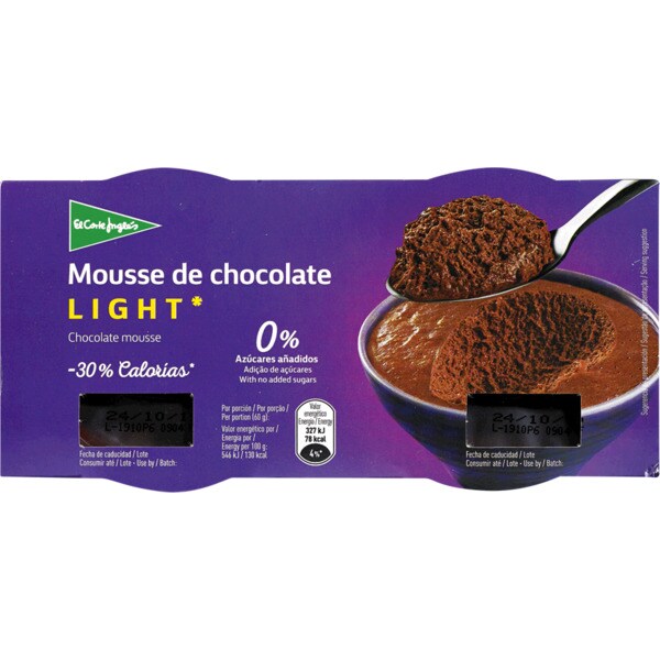Mousse de Chocolate Pack 2 embalagem 60 g · El Corte Inglés