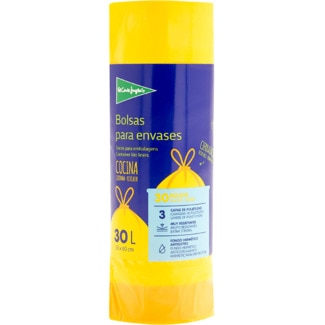 Sacos do Lixo Amarelo 55x60 cm 30 L embalagem 30 unidades - El Corte Inglés