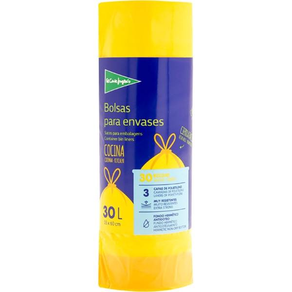 Sacos do Lixo Amarelo 55x60 cm 30 L embalagem 30 unidades