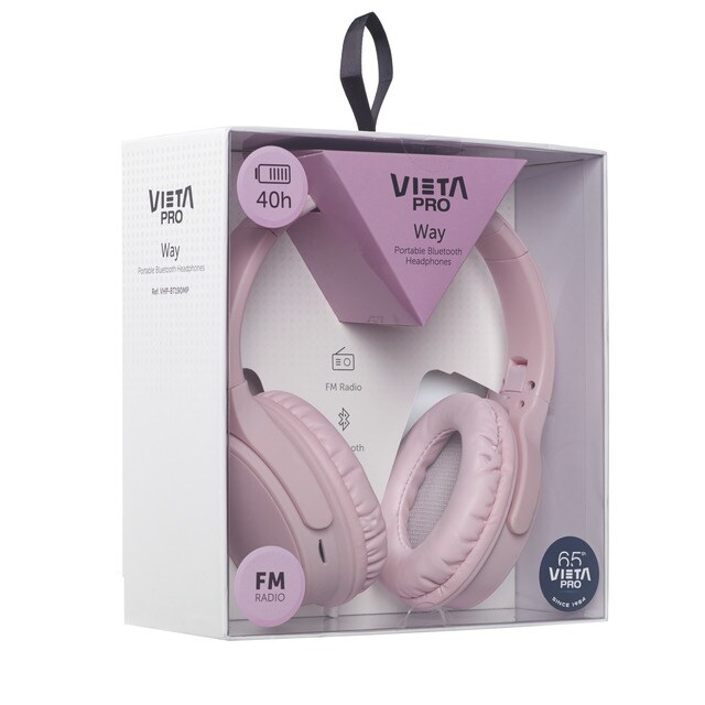 Auriculares de diadema Vieta Pro Way VHP-BT190MP Rosa Bluetooth con