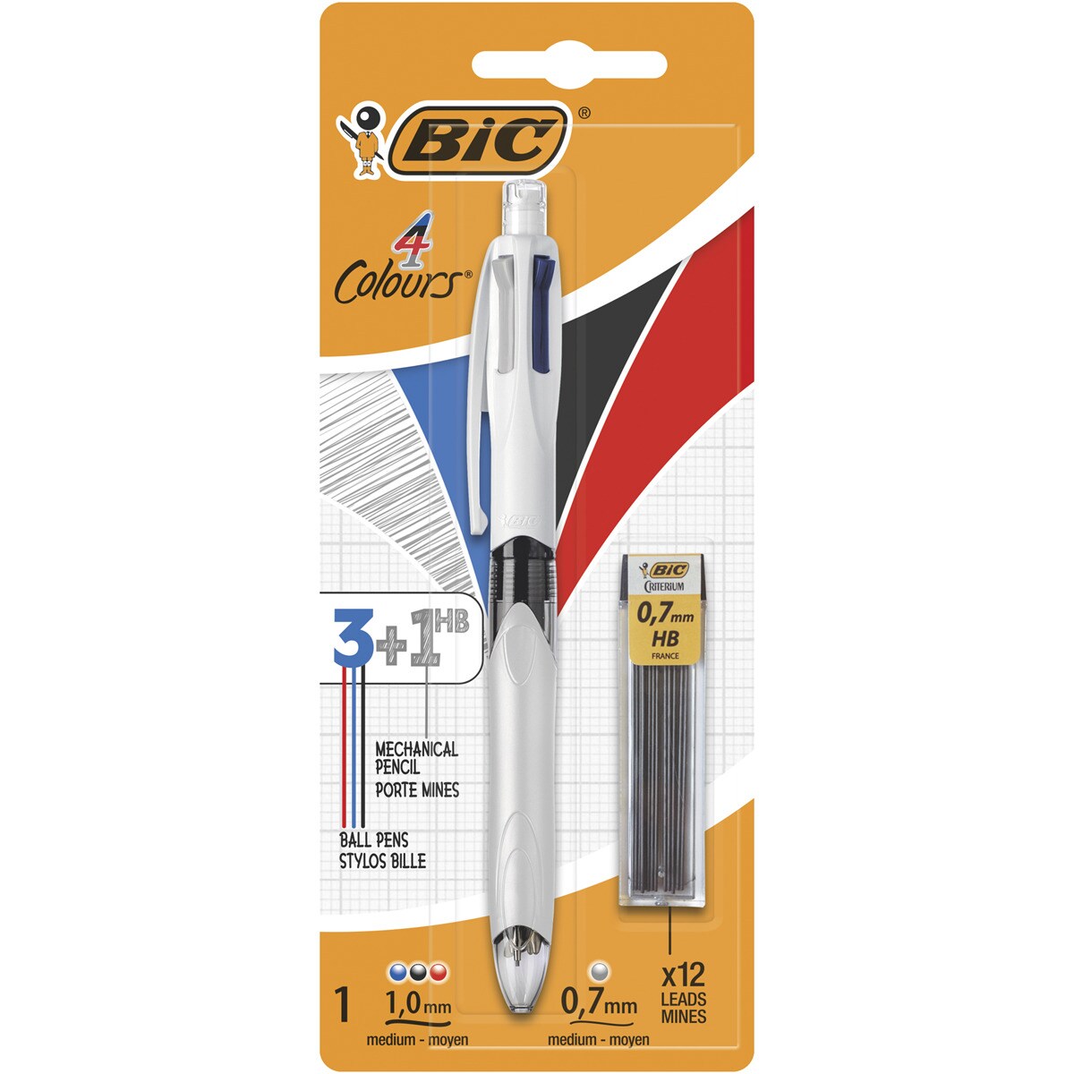 Pack de 1 Bolígrafo 4 Colores Multifunción con Portaminas BIC 1