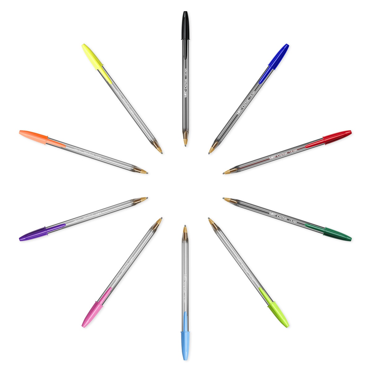 Pack Megatubo Cristal Fluo BIC: 20 bolígrafos Cristal con tintas de 10 colores diferentes. Multicolor-4