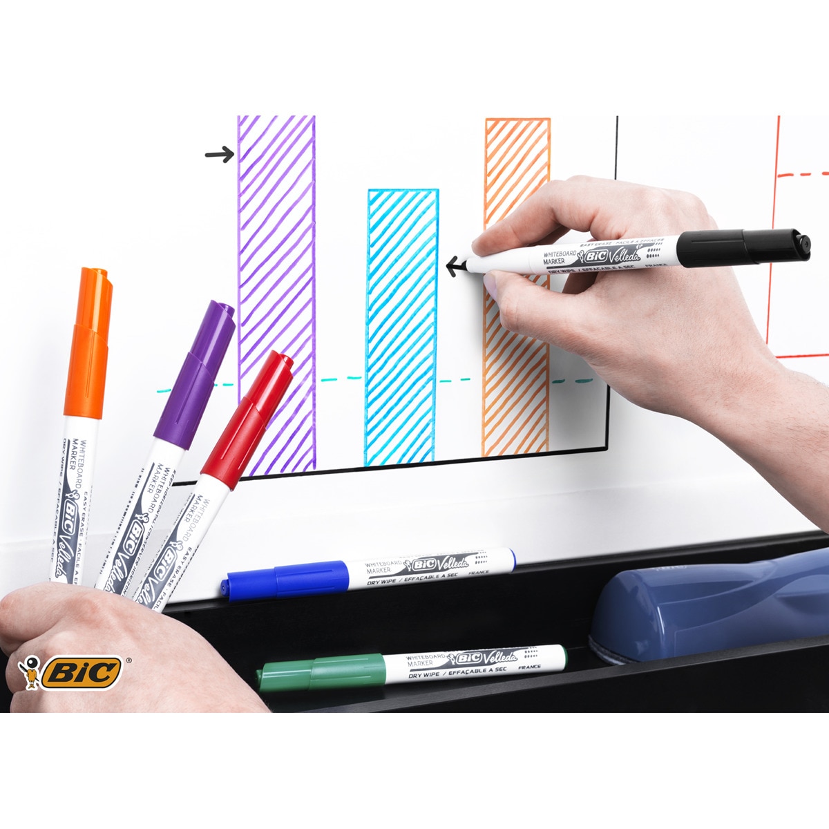 Pack de 1 Marcador Pizarra Blanca Velleda 1741 Punta Media BIC Azul 6