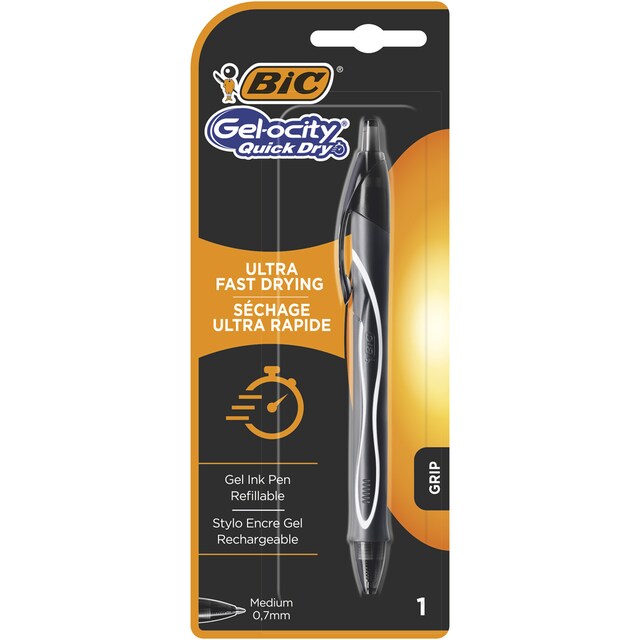 Imagen 0 de Pack de 1  Bolígrafo Gel  Gelocity Quick Dry Punta Media BIC Negro