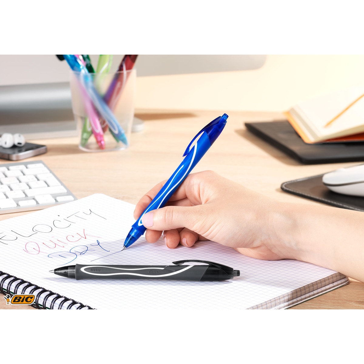 Pack de 2+1 Esferográficas Gel Gelocity Quick Dry Ponta Media Multicolor-7