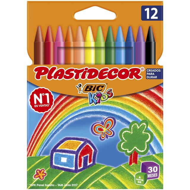 Imagem 0 de Pack de 12 lápis de cera de plástico de colorir Kids Plastidecor