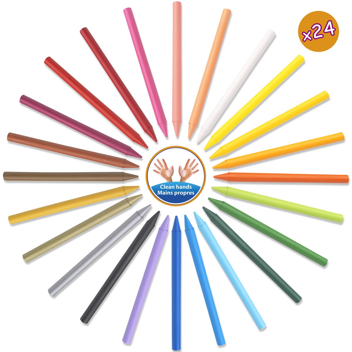 Pack de 24 lápis de cera de plástico de colorir Kids Plastidecor 3