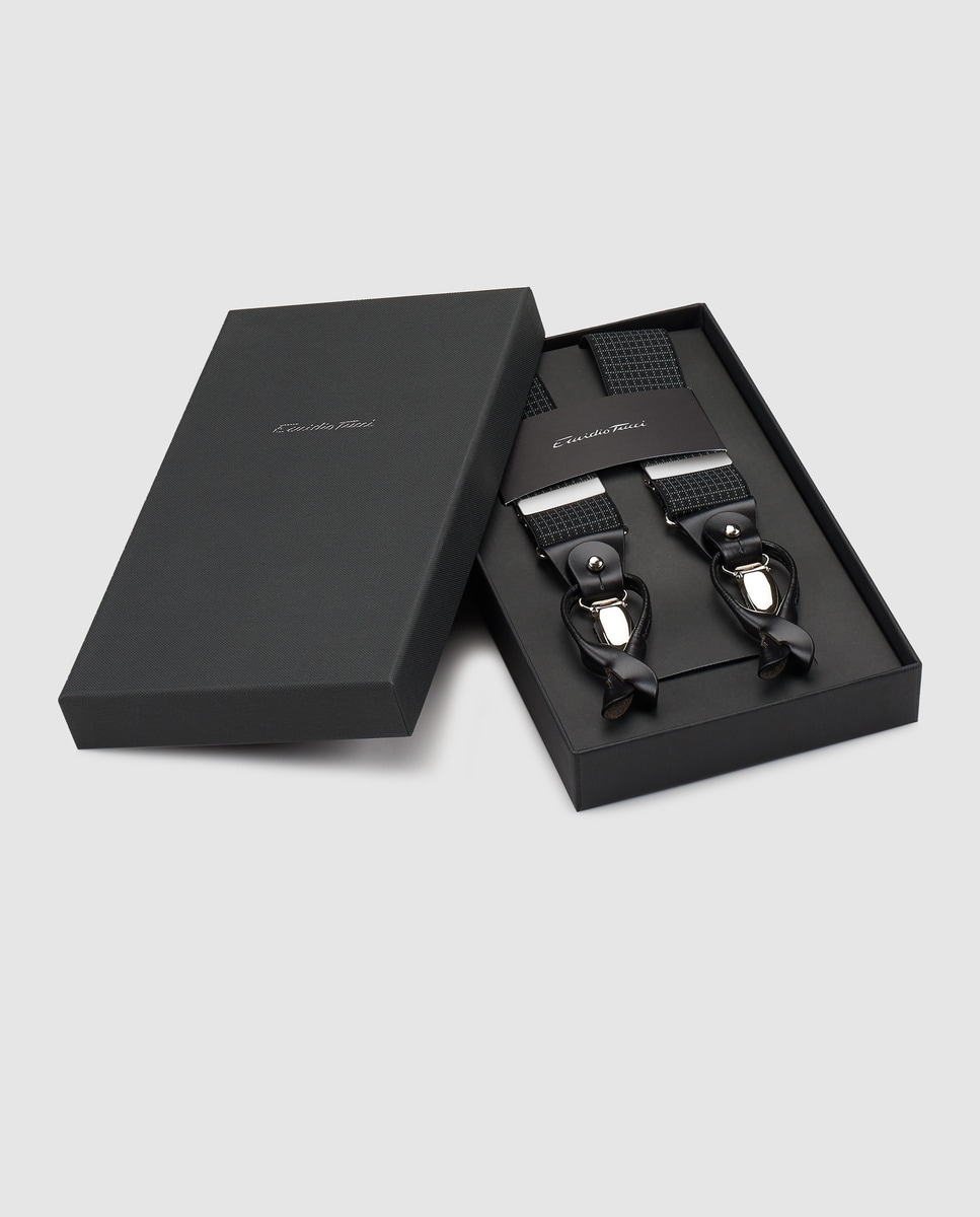 Imagem 0 de Suspensórios elásticos pretos de uso duplo aos micro quadrados