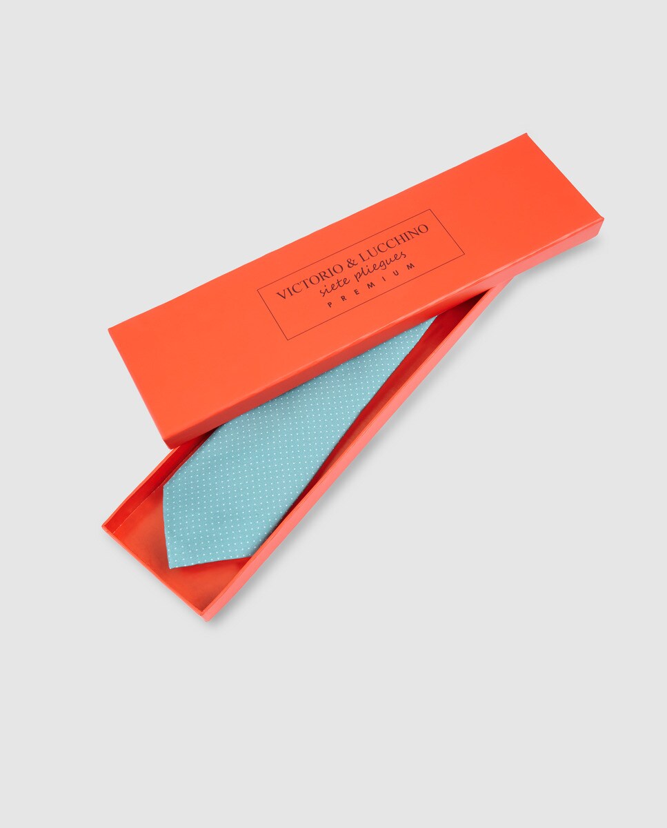 Victorio & Lucchino - Corbata De Ceremonia En Seda Azul Claro Con Microtopos