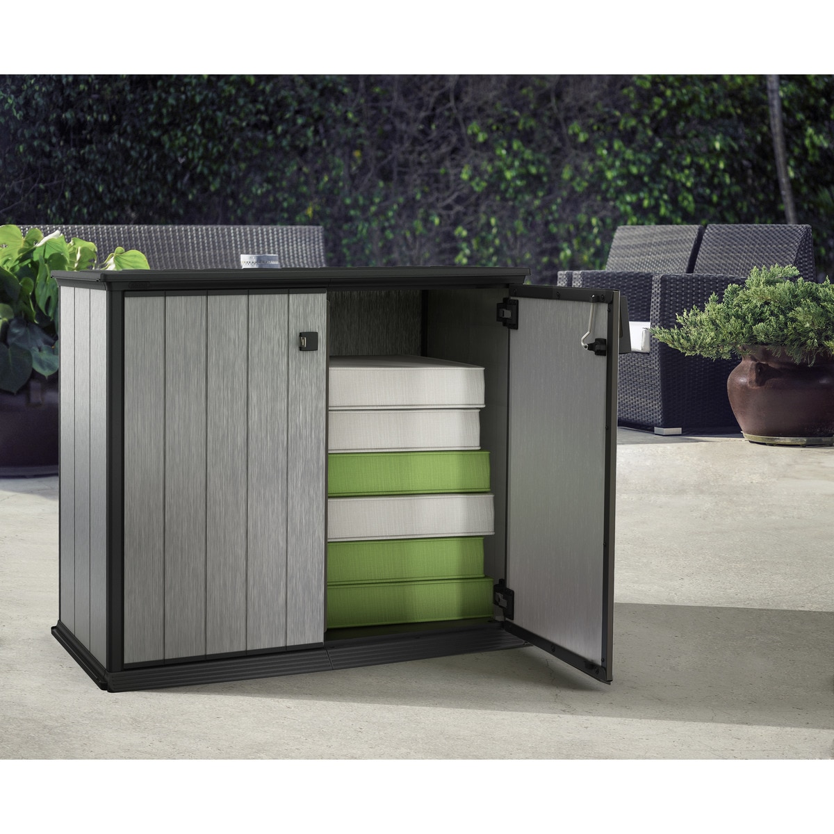Armario resina plástica Tool Store 139,5x77x120 cm Gris-3