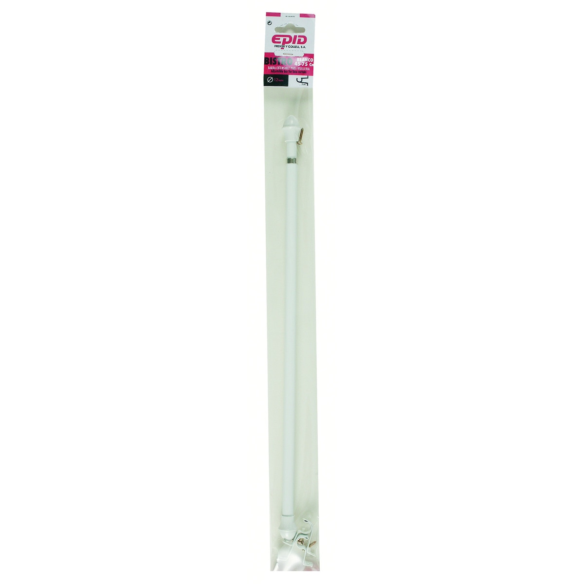 Barra Extensible Visillos 45 a 75 cm Blanco-2
