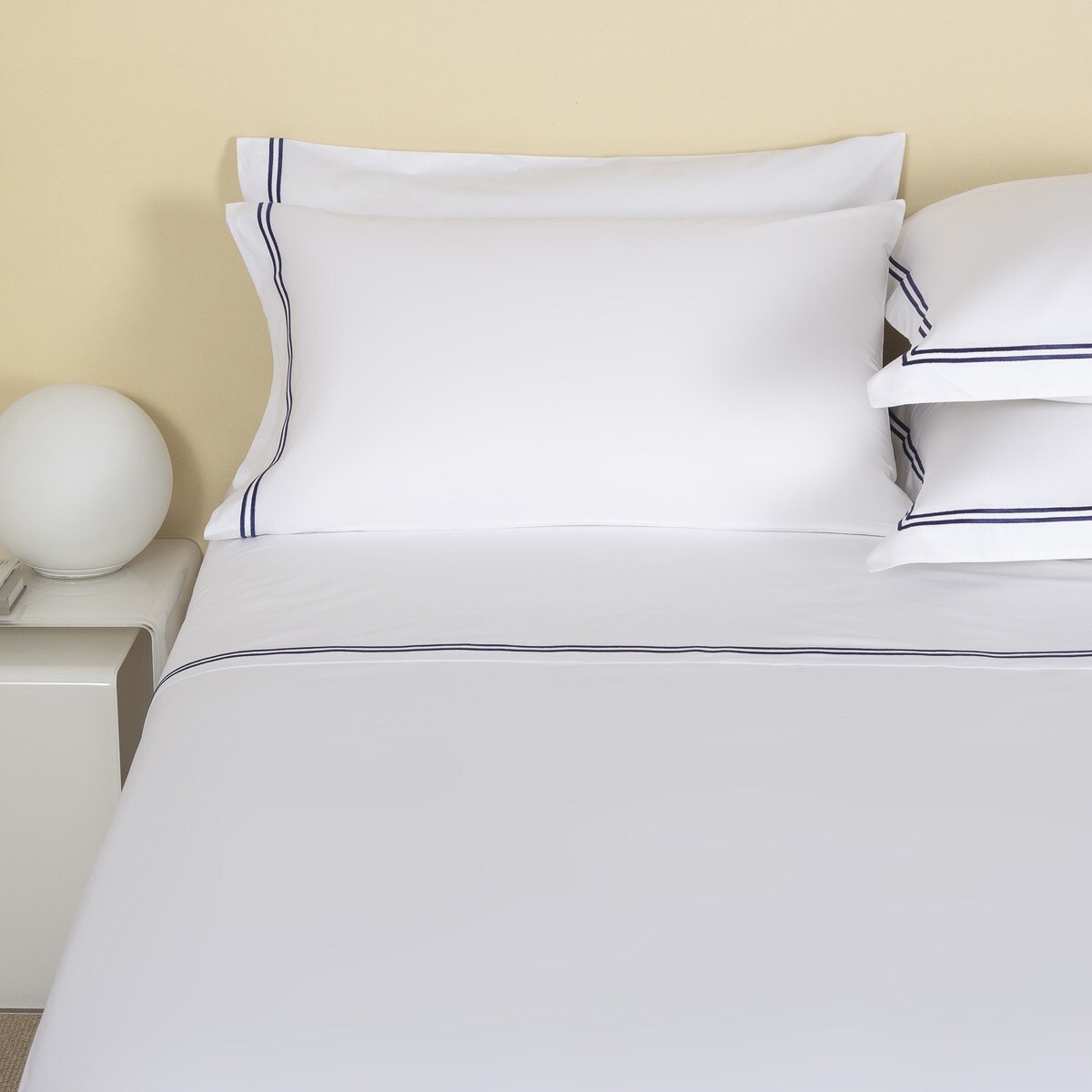 Funda de almohada percal de algodón Hotel Classic Frette - Azul marino 53 x 94 cm Azul marino-2
