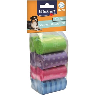 recambio bolsas higiénicas para perros multicolor 8 rollos x 20 unidades - Vitakraft