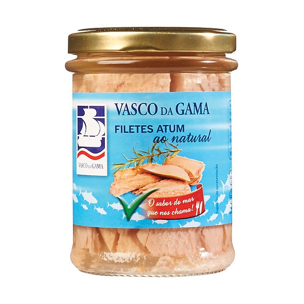 Vasco da Gama Filetes de Atum ao Natural frasco 200 g