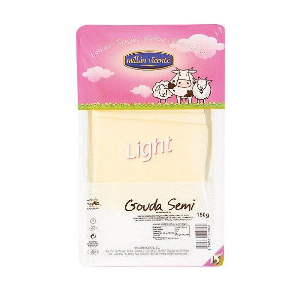 Queijo Gouda Semi Curado Light em Fatias embalagem 150 g