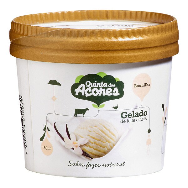 Quinta dos Açores Gelado de Baunilha, Leite e Nata embalagem 150 ml
