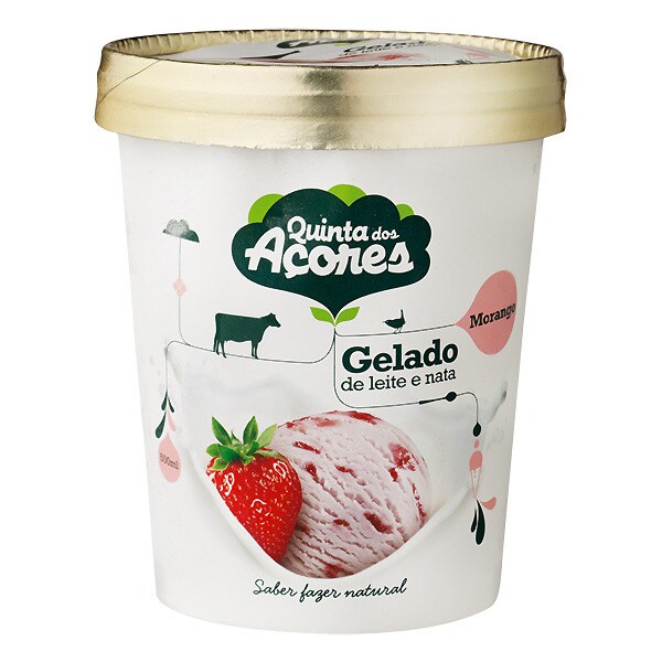 Quinta dos Açores Gelado de Morango embalagem 500 ml