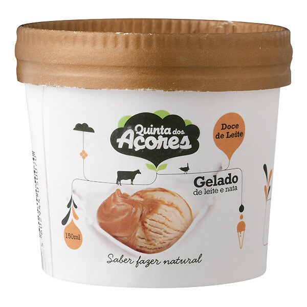 Quinta dos Açores Gelado de Doce de Leite e Nata embalagem 150 ml