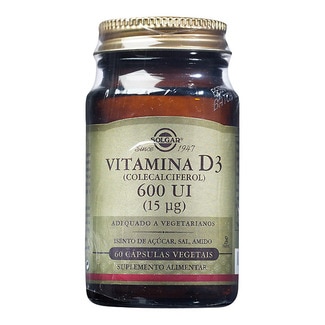 Vitamina D3 600UI frasco 60 cápsulas - Solgar