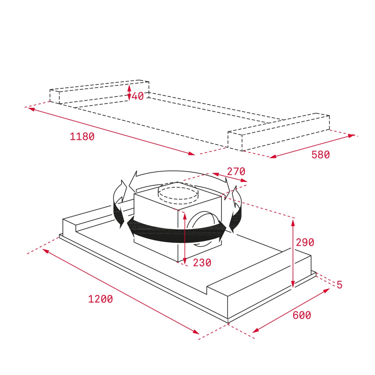 Campana de techo Teka aspiración perimetral Contour - DHT 1285 INOX Inox-5