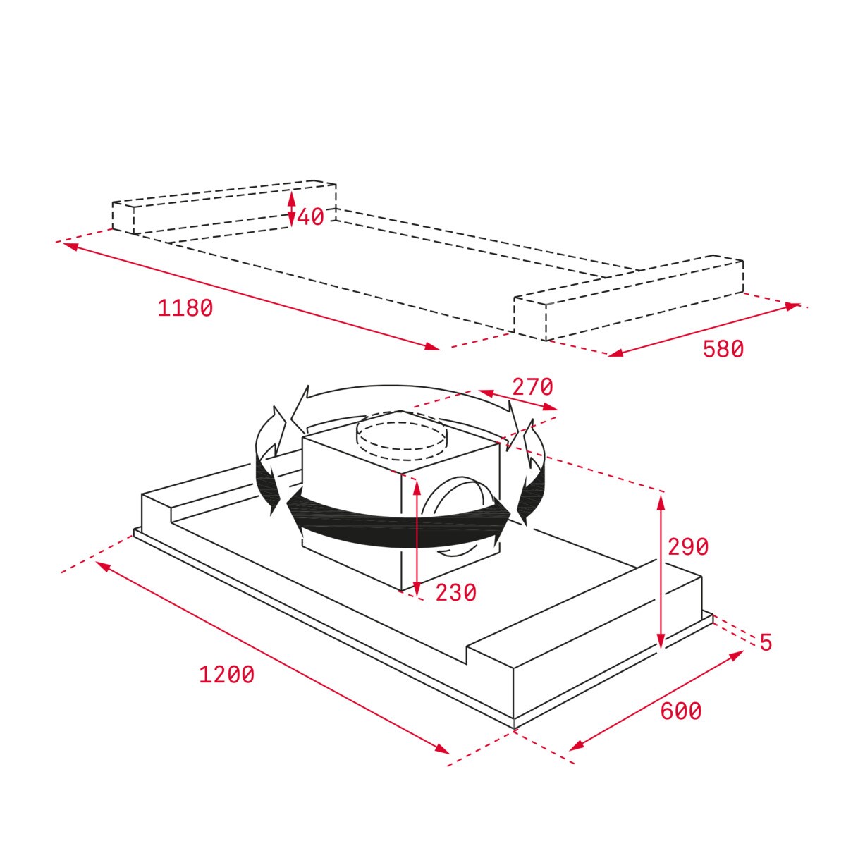 Campana de techo Teka aspiración perimetral Contour - DHT 1285 INOX Inox-5