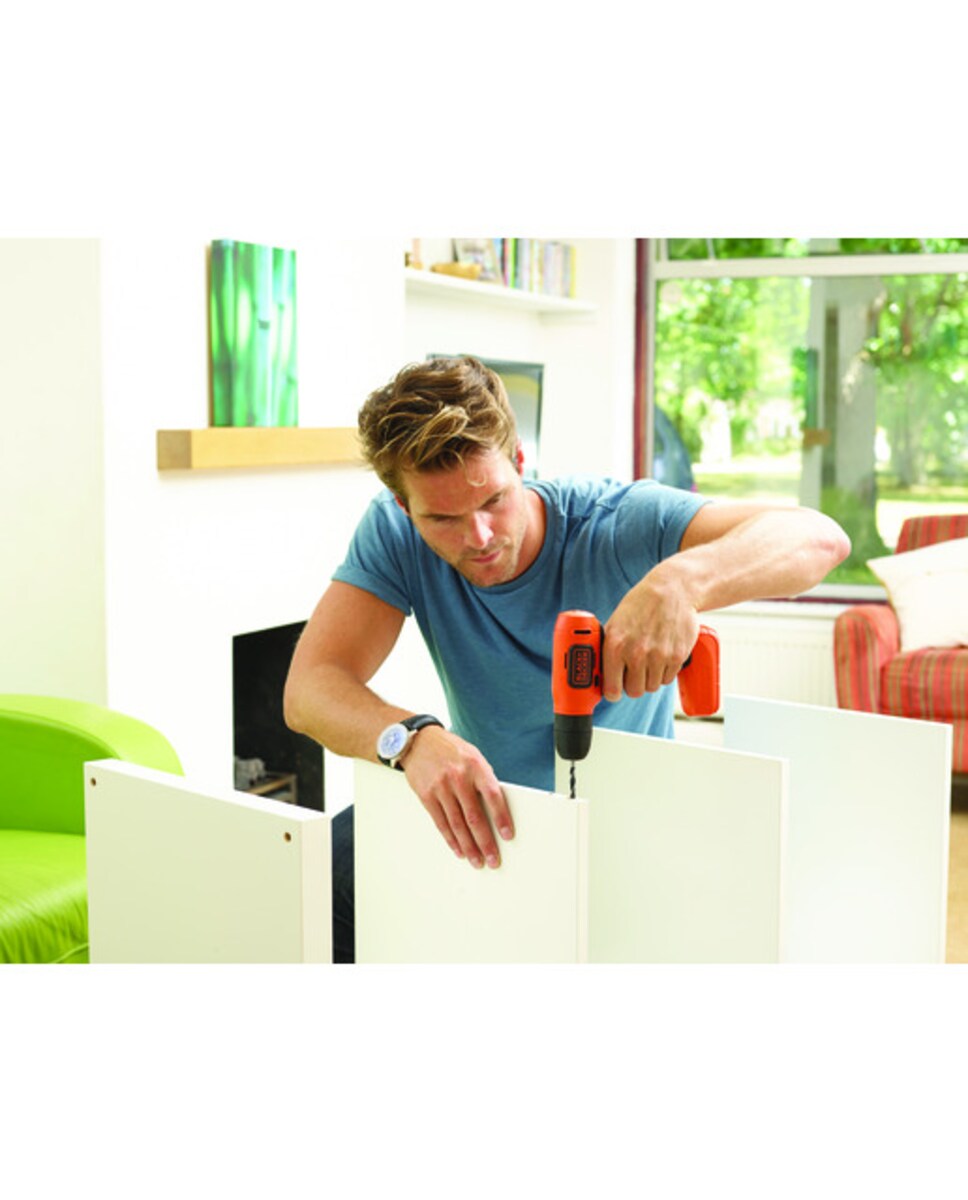 Taladro Atornillador a Batería 7,2 V B+D BDCD8-QW Naranja / Negro-9