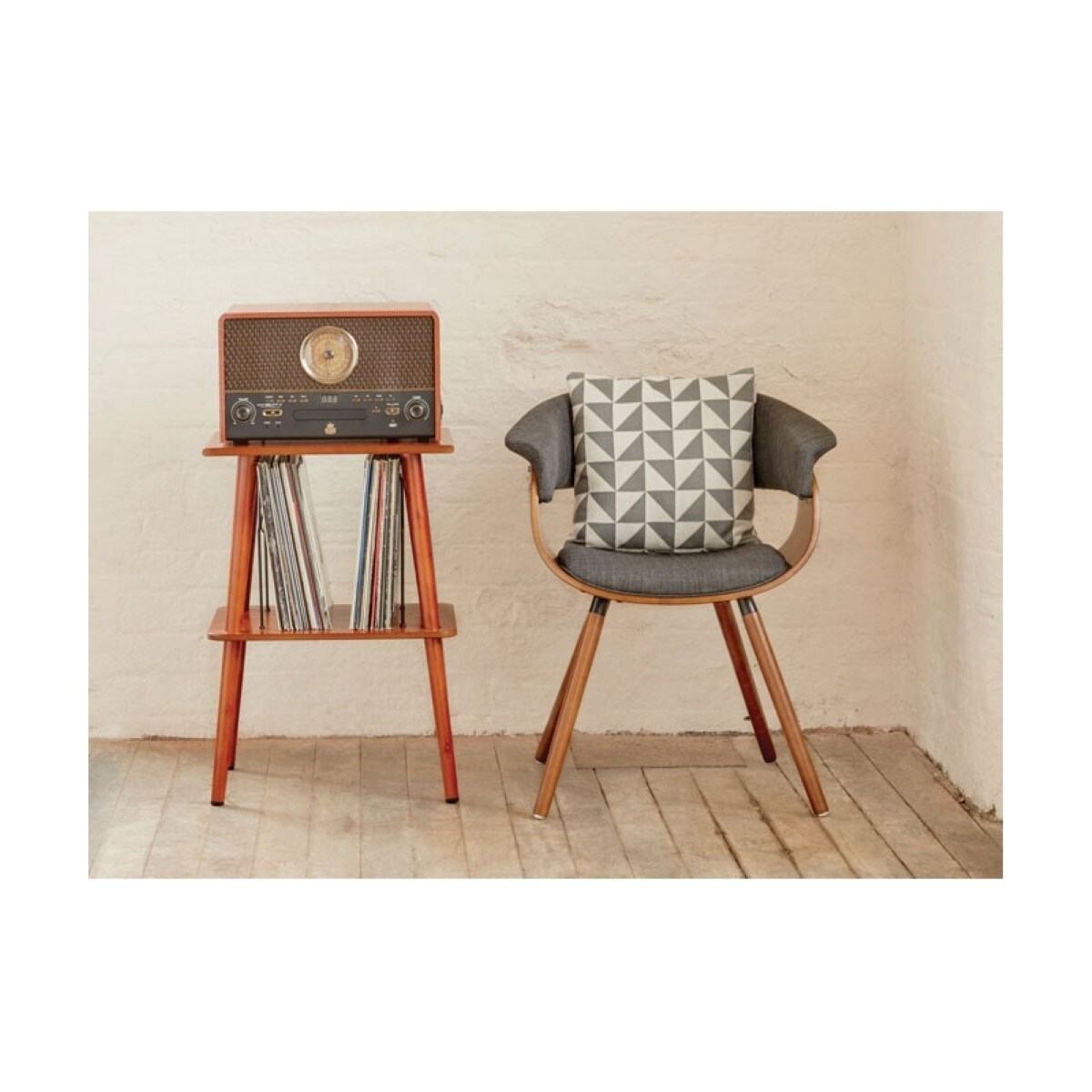 Recondicionado - Grade A - Gira-Discos Chesterton Rose Wood com Rádio e leitor de Cd's, Cassetes, Mp3 5