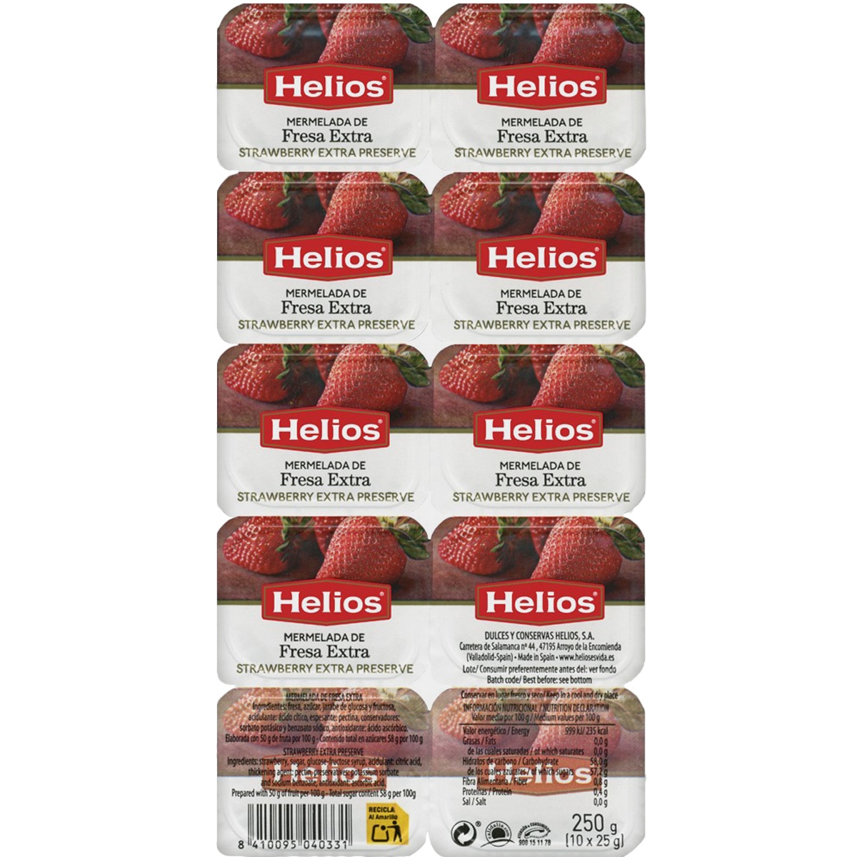 confitura de fresa pack 10 unidades 25 g