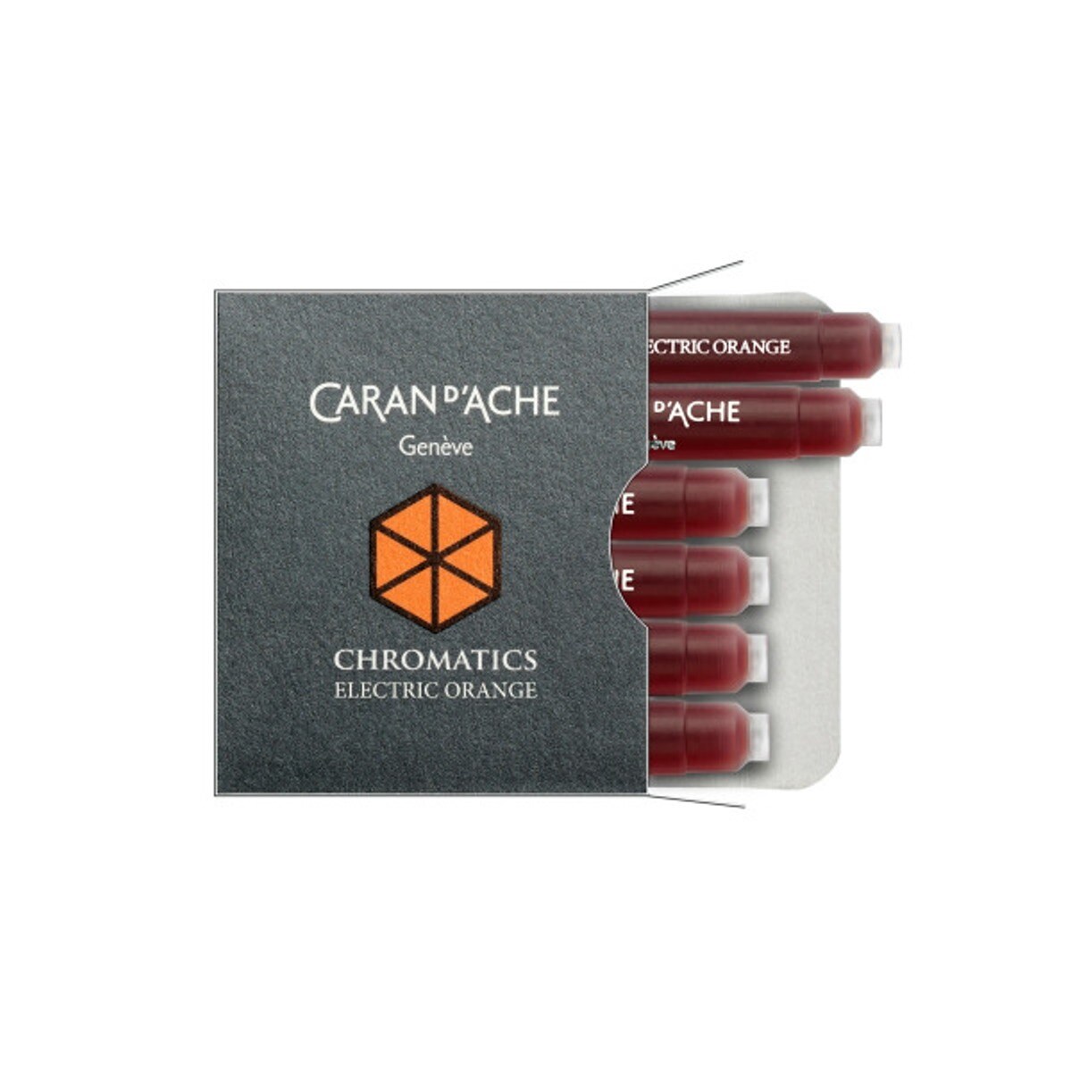 Tinta para Caneta Caran D'Ache Caixa de 6 Cartuchos - Laranja 1