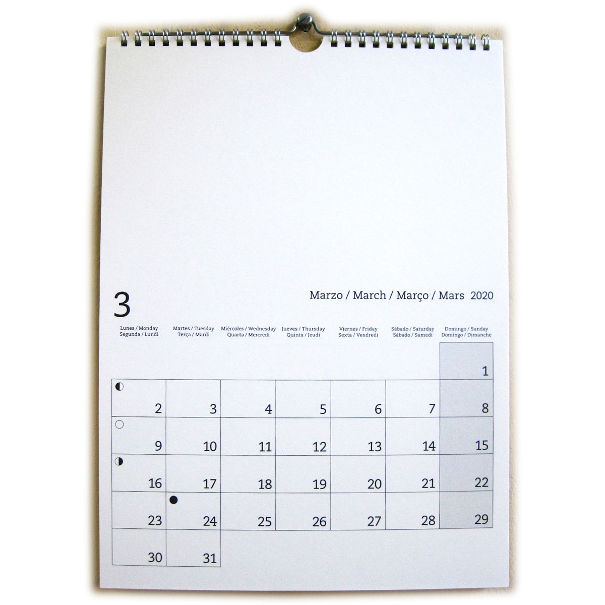 2020 calendario pared diy internacional 3
