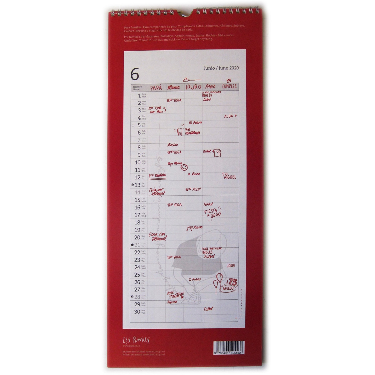2020 calendario pared family 3