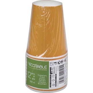 vasos compostables naranjas 20 cl paquete 12 unidades - Gabbiano