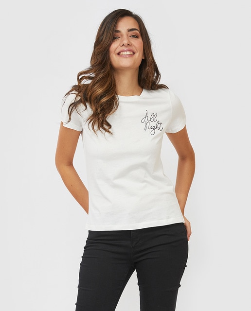 Camiseta de mujer de manga corta con bri