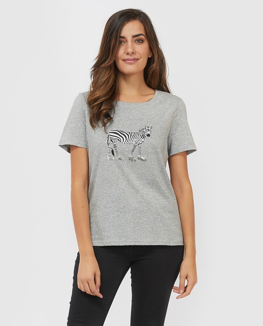 Camiseta de mujer de manga corta con pri