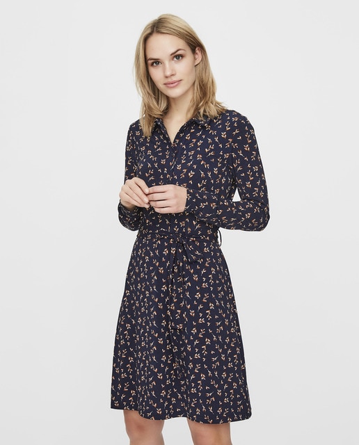 Vestido camisero manga larga