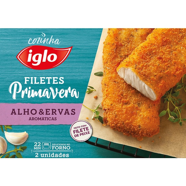 Filetes Primavera de Peixe com Alho e Ervas Aromáticas 2 Unidades embalagem 225 g