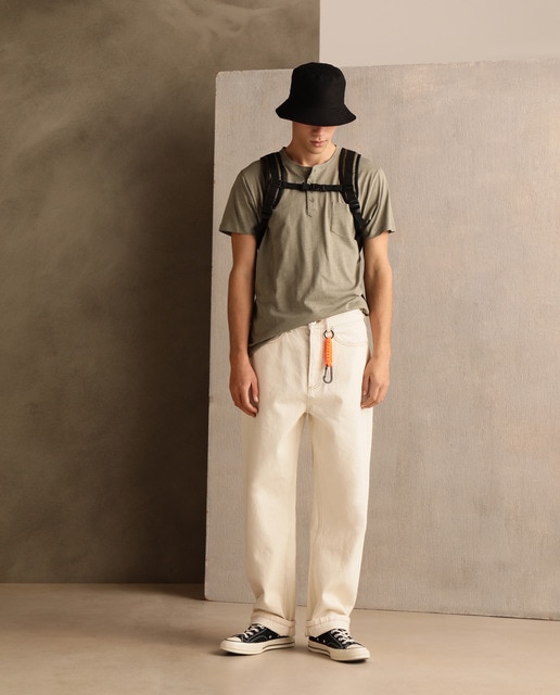 Camiseta panadera de hombre kaki de mang